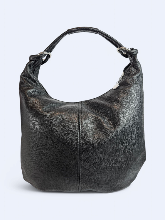 Skórzana shopperka Lunetta czarna